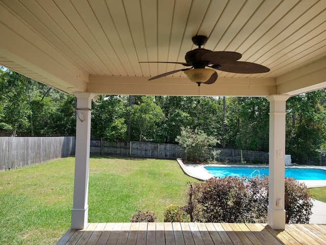 526 Timberchase Ln, Aiken, SC 29803 - view of pool featuring ceiling fan and view of scattered trees