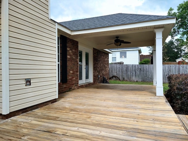 526 Timberchase Ln, Aiken, SC 29803 - wooden deck featuring fence and a ceiling fan