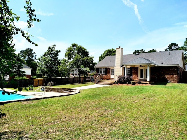 526 Timberchase Ln, Aiken, SC 29803 - view of yard featuring a ceiling fan, a patio, and french doors