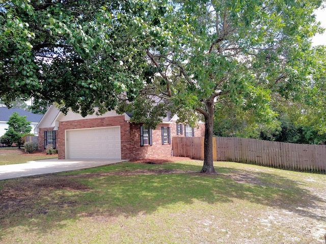 526 Timberchase Ln, Aiken, SC 29803 - obstructed view of property with brick siding, concrete driveway, and a garage