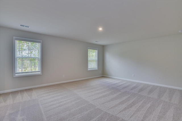 unfurnished room with light carpet and a wealth of natural light