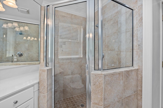 3997 Hammonds Fry, Evans, GA 30809 - full bath with a shower stall, ornamental molding, and vanity