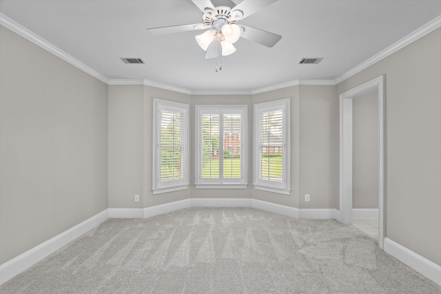3997 Hammonds Fry, Evans, GA 30809 - empty room featuring a ceiling fan, carpet floors, and crown molding