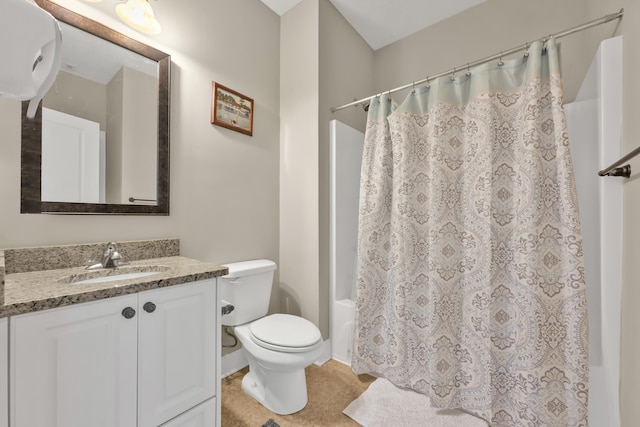 532 Bunchgrass St, Evans, GA 30809 - bathroom featuring vanity, toilet, shower / tub combo, and tile patterned floors