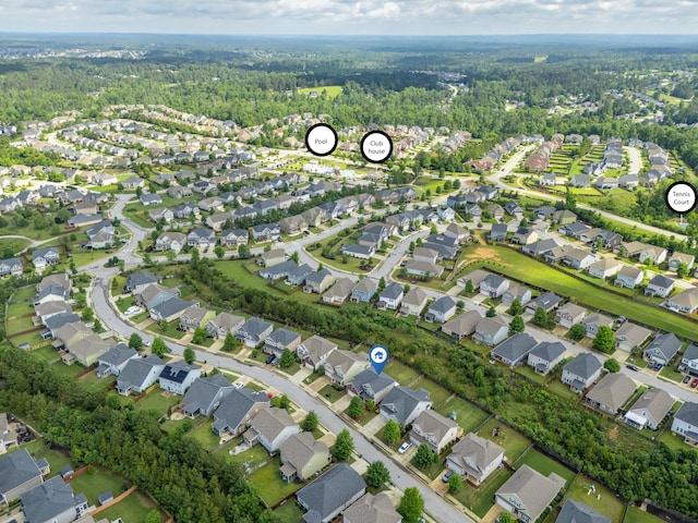 532 Bunchgrass St, Evans, GA 30809 - aerial overview of property's location with a heavily wooded area and nearby suburban area