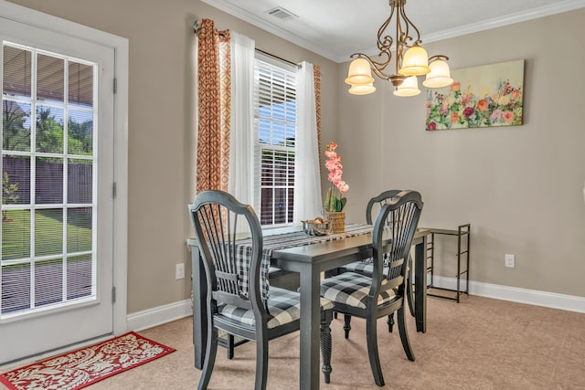 532 Bunchgrass St, Evans, GA 30809 - dining room featuring crown molding, a chandelier, and baseboards