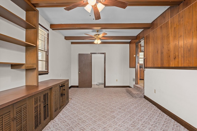 2211 Woodland Ave, Augusta, GA 30904 - carpeted spare room featuring a ceiling fan and beamed ceiling