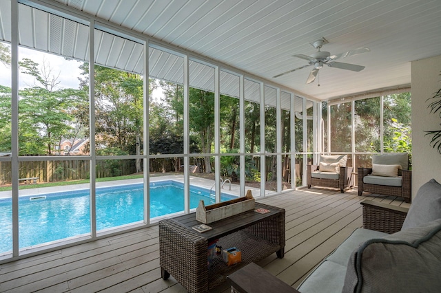 3665 Bay Point Ct, Martinez, GA 30907 - sunroom with a ceiling fan