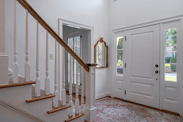 3665 Bay Point Ct, Martinez, GA 30907 - foyer featuring stairs, plenty of natural light, and wood finished floors