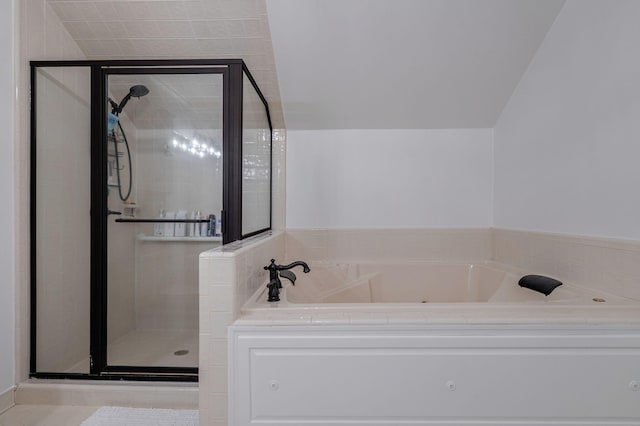 3665 Bay Point Ct, Martinez, GA 30907 - bathroom featuring a tub with jets and a shower stall