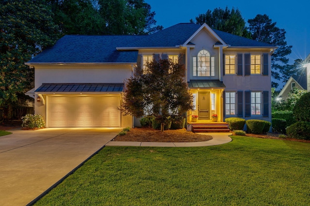 3665 Bay Point Ct, Martinez, GA 30907 - view of front of property with a standing seam roof, stucco siding, concrete driveway, and a garage
