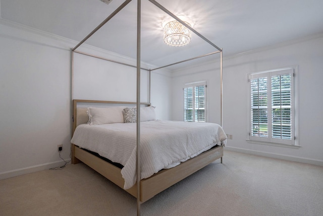 3665 Bay Point Ct, Martinez, GA 30907 - bedroom featuring carpet floors, a chandelier, and crown molding