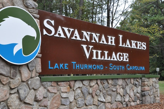 view of community sign