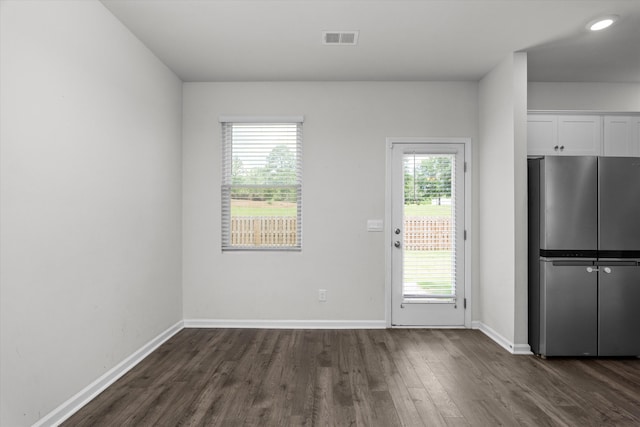 2965 Calli Crossing Dr, Graniteville, SC 29829 - unfurnished dining area with dark wood-type flooring and baseboards