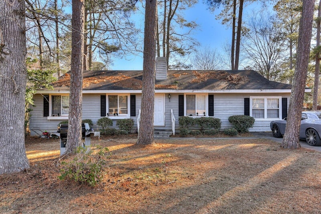 view of single story home