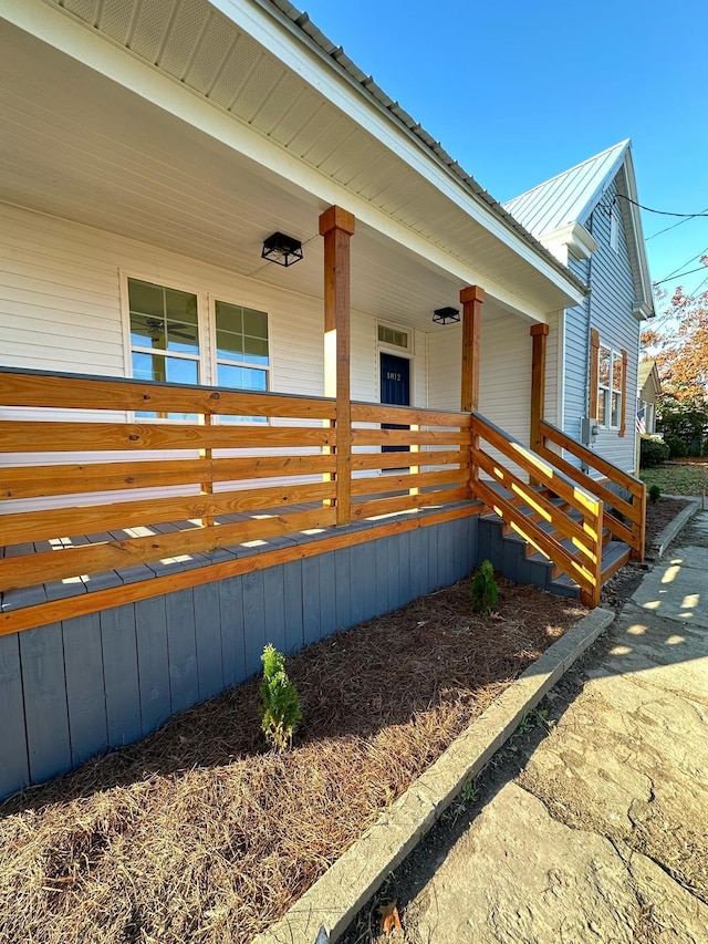 exterior space with covered porch