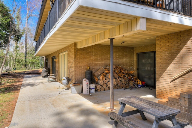 view of patio / terrace featuring a balcony