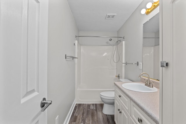 55 Charlestowne Dr, Augusta, GA 30907 - full bathroom with shower / washtub combination, wood finished floors, vanity, and a textured ceiling