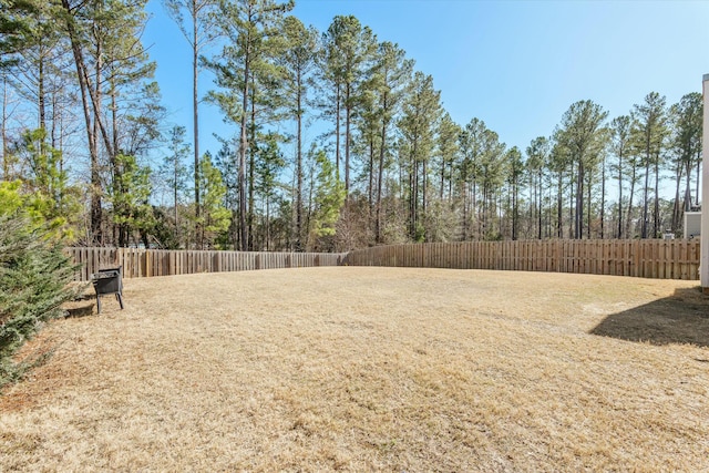 view of yard featuring fence