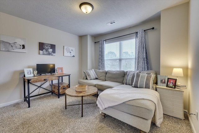 living room featuring light colored carpet