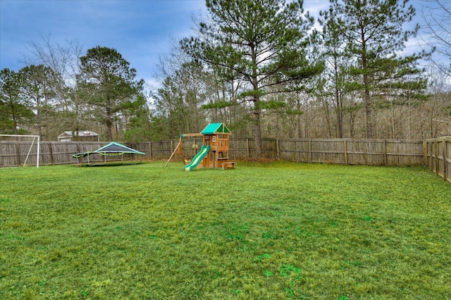 view of yard featuring a playground