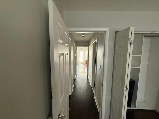 3314 Forest Estates Dr, Augusta, GA 30909 - hallway with dark wood-style flooring and baseboards