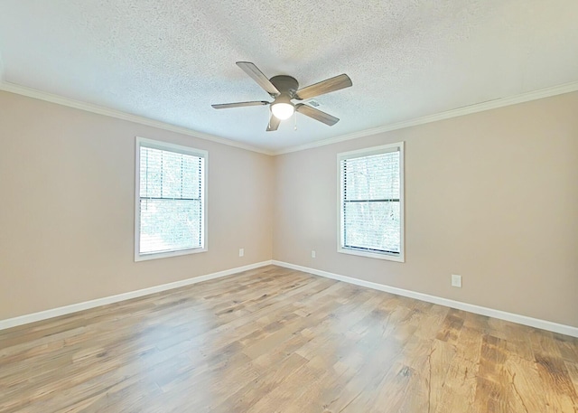 5850 Jaime Dr, Grovetown, GA 30813 - unfurnished room featuring ceiling fan, light wood finished floors, a textured ceiling, and crown molding