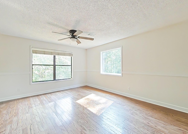 5850 Jaime Dr, Grovetown, GA 30813 - spare room featuring plenty of natural light, a textured ceiling, light wood-style flooring, and a ceiling fan