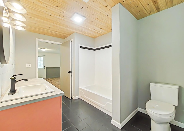 5850 Jaime Dr, Grovetown, GA 30813 - bathroom with vanity, wooden ceiling, and tile patterned floors