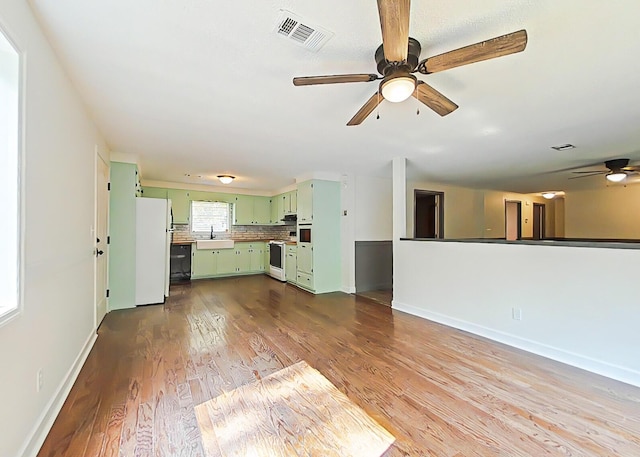 5850 Jaime Dr, Grovetown, GA 30813 - unfurnished living room with a ceiling fan and dark wood finished floors