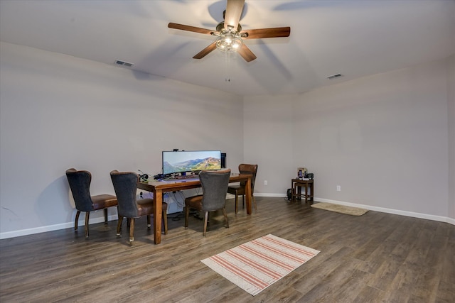336 Shell Brooke Way, Lexington, SC 29073 - office featuring wood finished floors, a ceiling fan, and baseboards