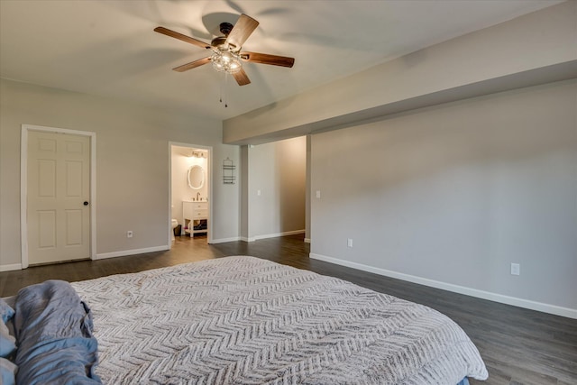 336 Shell Brooke Way, Lexington, SC 29073 - bedroom with dark wood finished floors, baseboards, and a ceiling fan