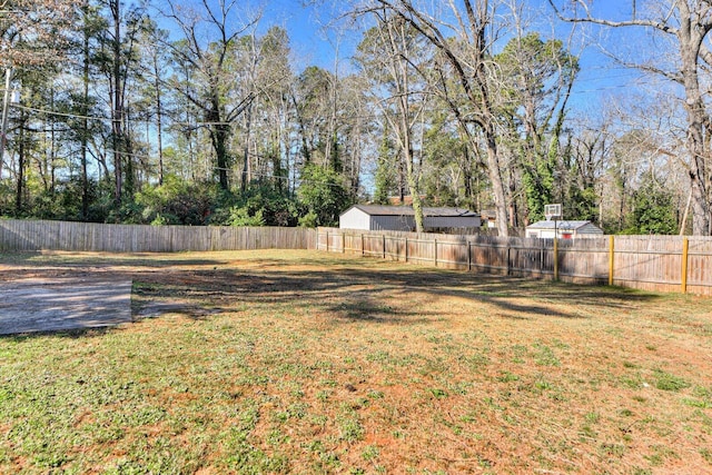 view of yard with fence