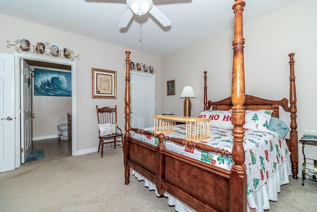 1215 Brookstone Way, Augusta, GA 30909 - bedroom featuring carpet, ensuite bath, and ceiling fan