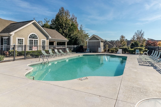 view of pool with a patio