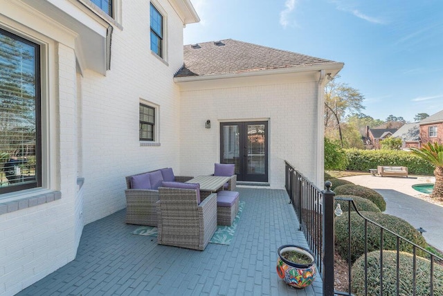 506 Creek Blf, Martinez, GA 30907 - view of patio / terrace featuring french doors and an outdoor hangout area