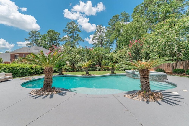 506 Creek Blf, Martinez, GA 30907 - view of swimming pool with a patio area and a pool with connected hot tub