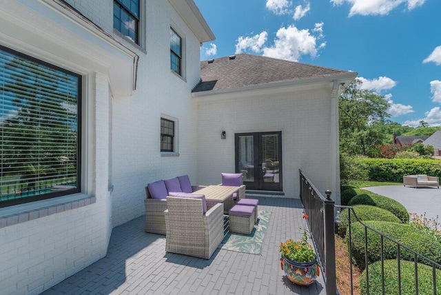 506 Creek Blf, Martinez, GA 30907 - view of patio / terrace featuring french doors and an outdoor hangout area