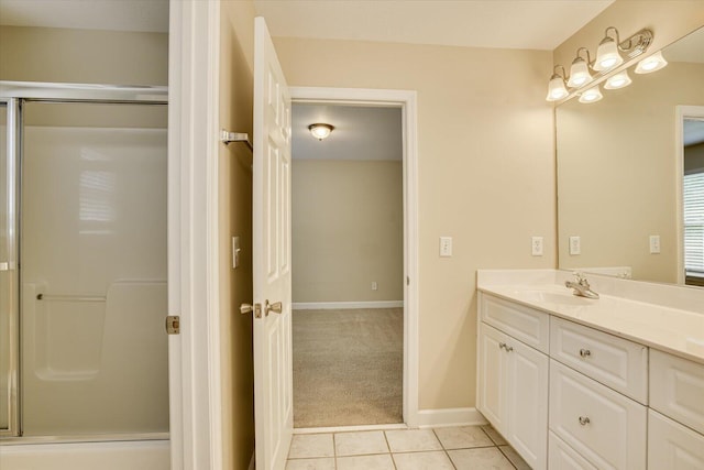 1123 Blackfoot Dr, Evans, GA 30809 - bathroom featuring vanity, a shower stall, and tile patterned floors