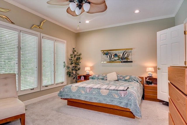 3725 Wexford Dr, Martinez, GA 30907 - bedroom with multiple windows, carpet floors, ornamental molding, recessed lighting, and ceiling fan