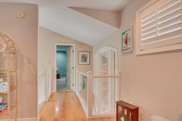 3725 Wexford Dr, Martinez, GA 30907 - hall featuring light wood-style flooring, an upstairs landing, and vaulted ceiling