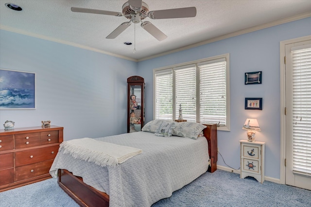 3725 Wexford Dr, Martinez, GA 30907 - bedroom with carpet, crown molding, and a ceiling fan