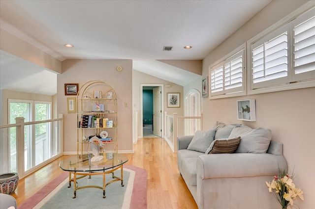3725 Wexford Dr, Martinez, GA 30907 - living area with light wood-type flooring, lofted ceiling, and recessed lighting