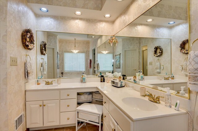 3725 Wexford Dr, Martinez, GA 30907 - full bathroom with double vanity, a stall shower, and recessed lighting