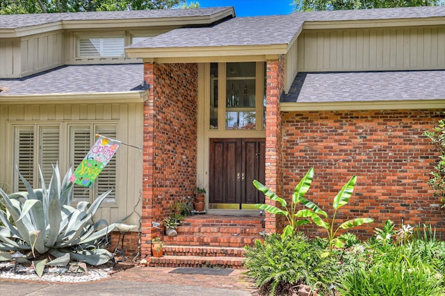 3725 Wexford Dr, Martinez, GA 30907 - view of exterior entry with a shingled roof and brick siding