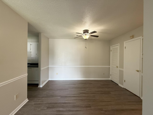 1017 Stevens Creek Rd, Augusta, GA 30907 - unfurnished room featuring ceiling fan, dark wood-type flooring, and a textured ceiling