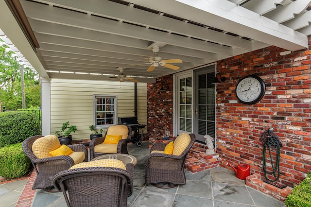 1201 Reid Rd, Augusta, GA 30909 - view of patio / terrace with a ceiling fan