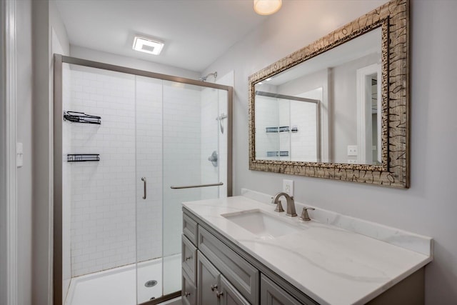 305 Kingfisher Pt, Mccormick, SC 29835 - bathroom with vanity and a shower with shower door