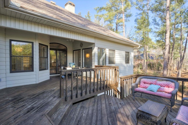 305 Kingfisher Pt, Mccormick, SC 29835 - wooden deck featuring an outdoor living space
