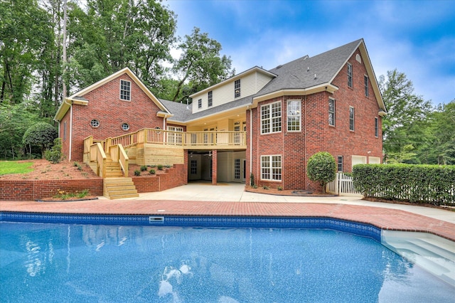 1 Bohler Ave, Evans, GA 30809 - swimming pool with stairs, a patio, and a deck